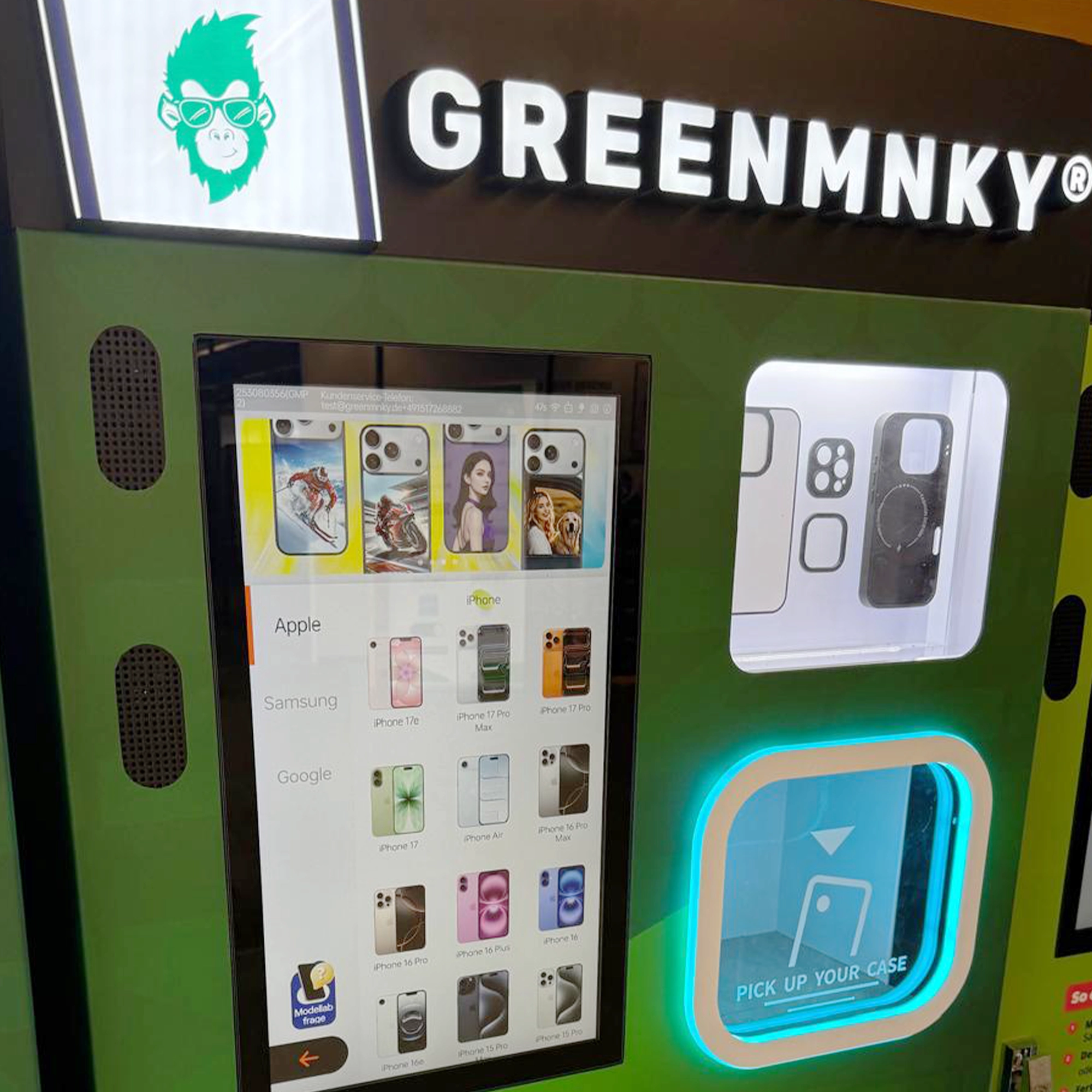 Auswahl am Casemaster Touchscreen